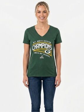Green Bay Packers Champions V-Neck Tee - Green